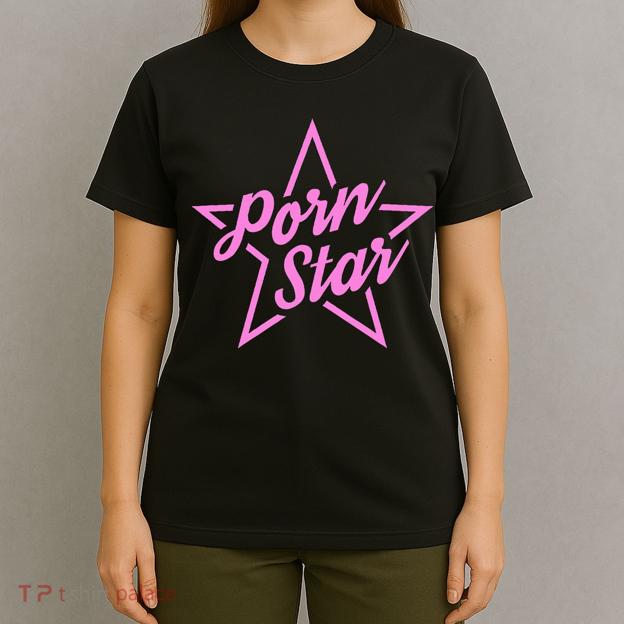 Porn Star Outline Graphic T-Shirt