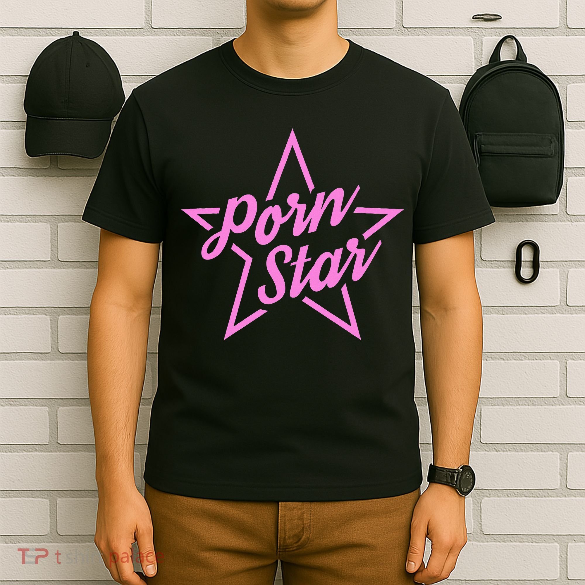Porn Star Outline Graphic T-Shirt