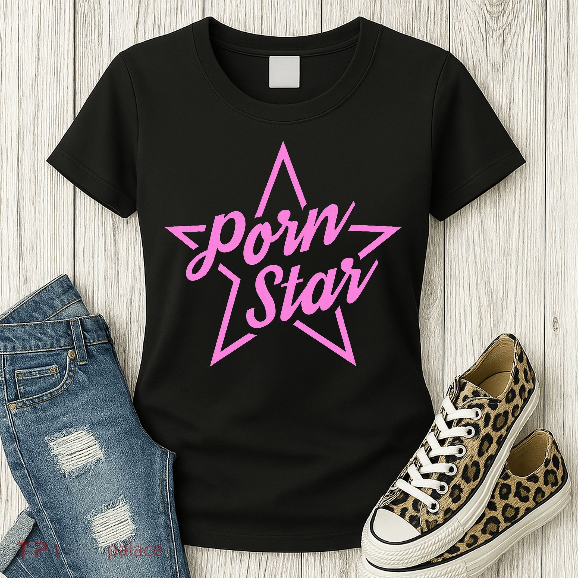 Porn Star Outline Graphic Women's T-Shirt