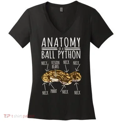 Python Snake Owner Anatomy Of A Ball Python Women's V-Neck T-Shirt