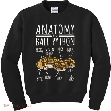 Python Snake Owner Anatomy Of A Ball Python Kids Sweatshirt