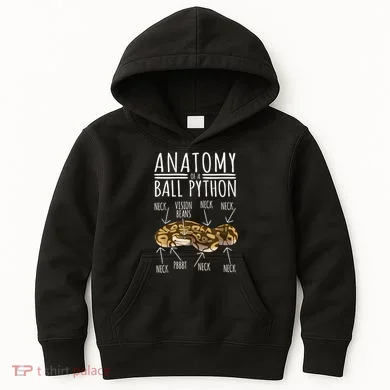 Python Snake Owner Anatomy Of A Ball Python Kids Hoodie