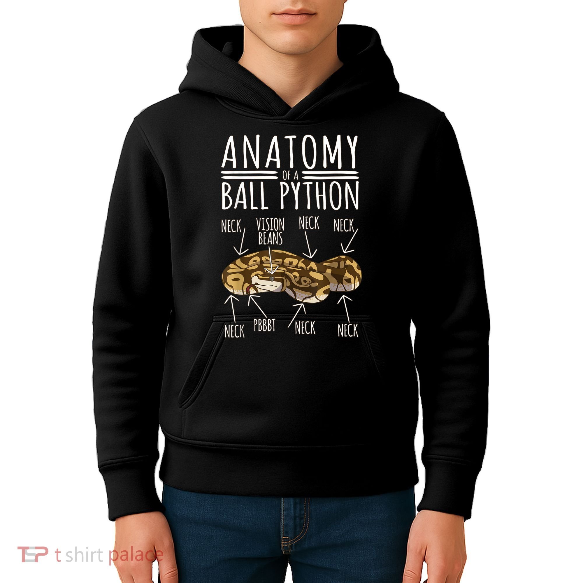 Python Snake Owner Anatomy Of A Ball Python Kids Hoodie
