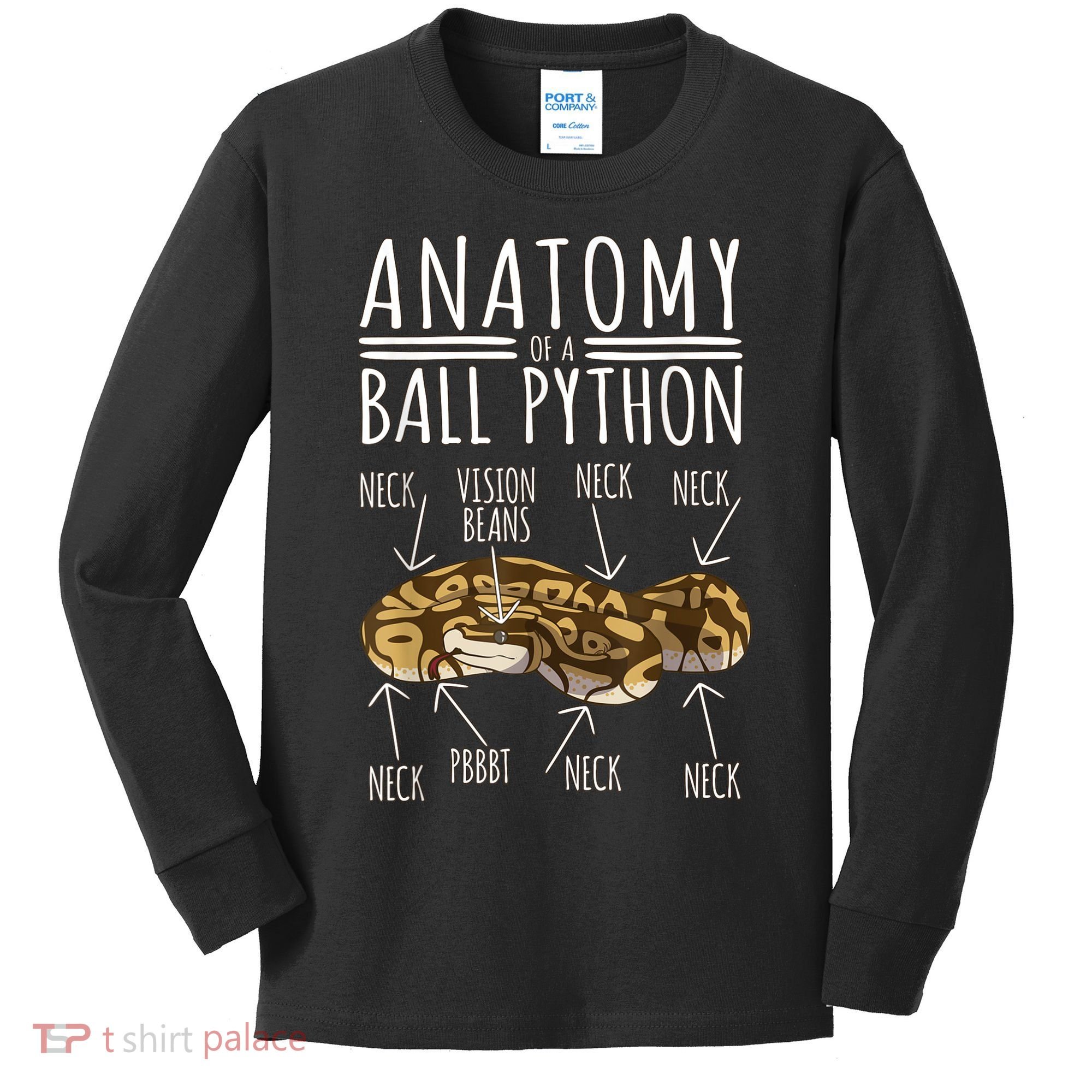 Python Snake Owner Anatomy Of A Ball Python Kids Long Sleeve Shirt
