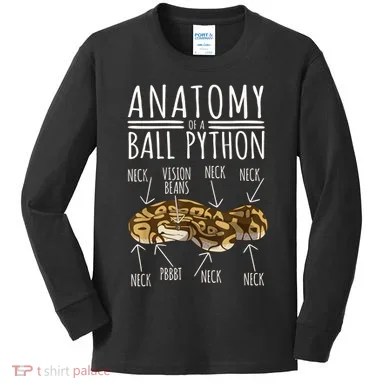 Python Snake Owner Anatomy Of A Ball Python Kids Long Sleeve Shirt