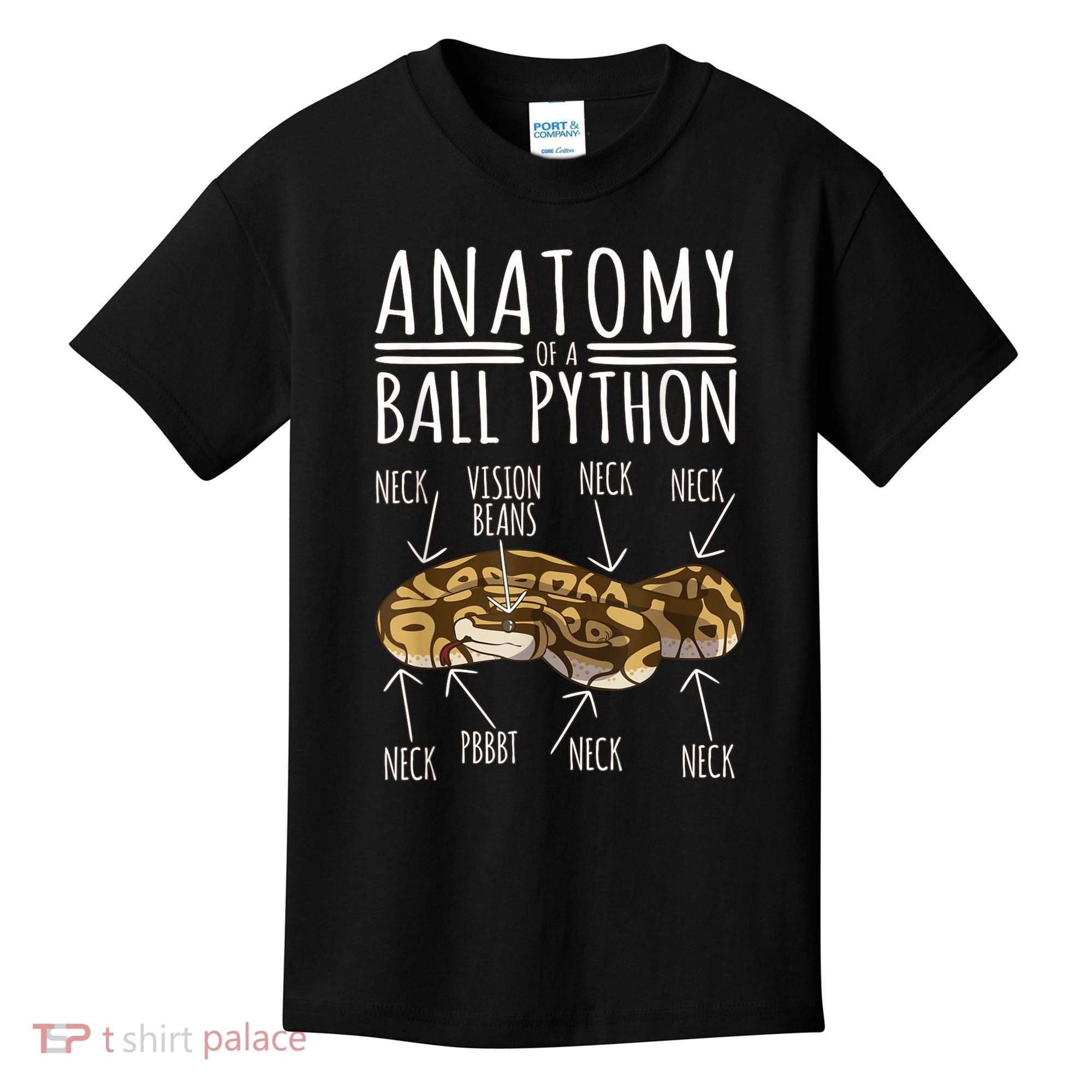 Python Snake Owner Anatomy Of A Ball Python Kids T-Shirt