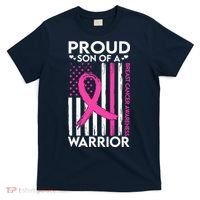 Proud Son Of A Breast Cancer Warrior Awareness T-Shirt thumb 0