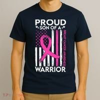 Proud Son Of A Breast Cancer Warrior Awareness T-Shirt thumb 3