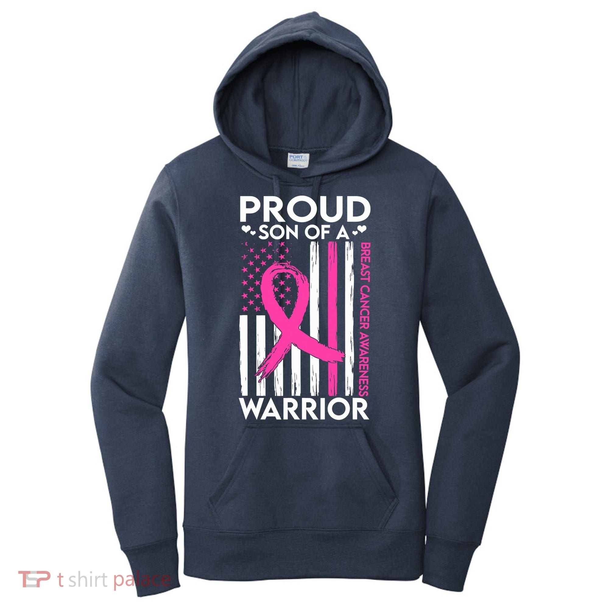 Proud Son Of A Breast Cancer Warrior Awareness Women's Hoodie