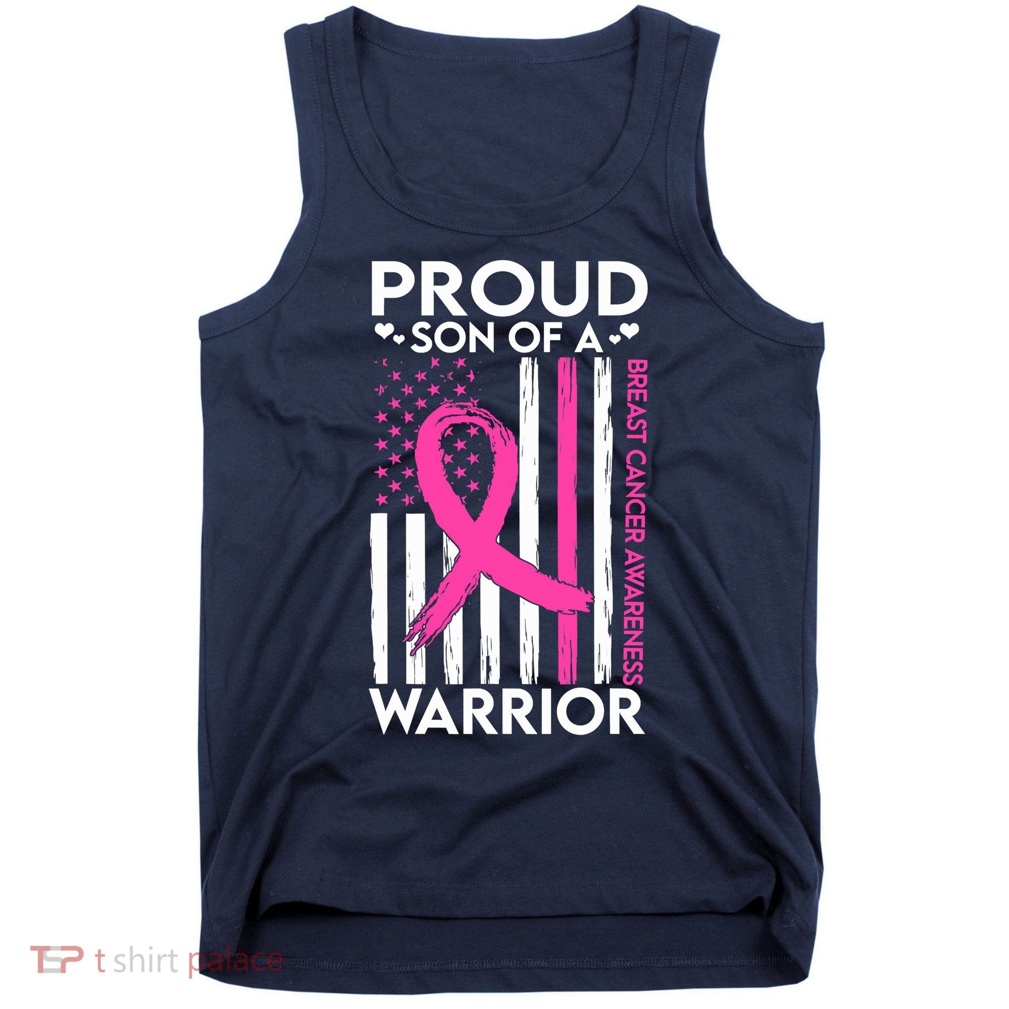 Proud Son Of A Breast Cancer Warrior Awareness Tank Top