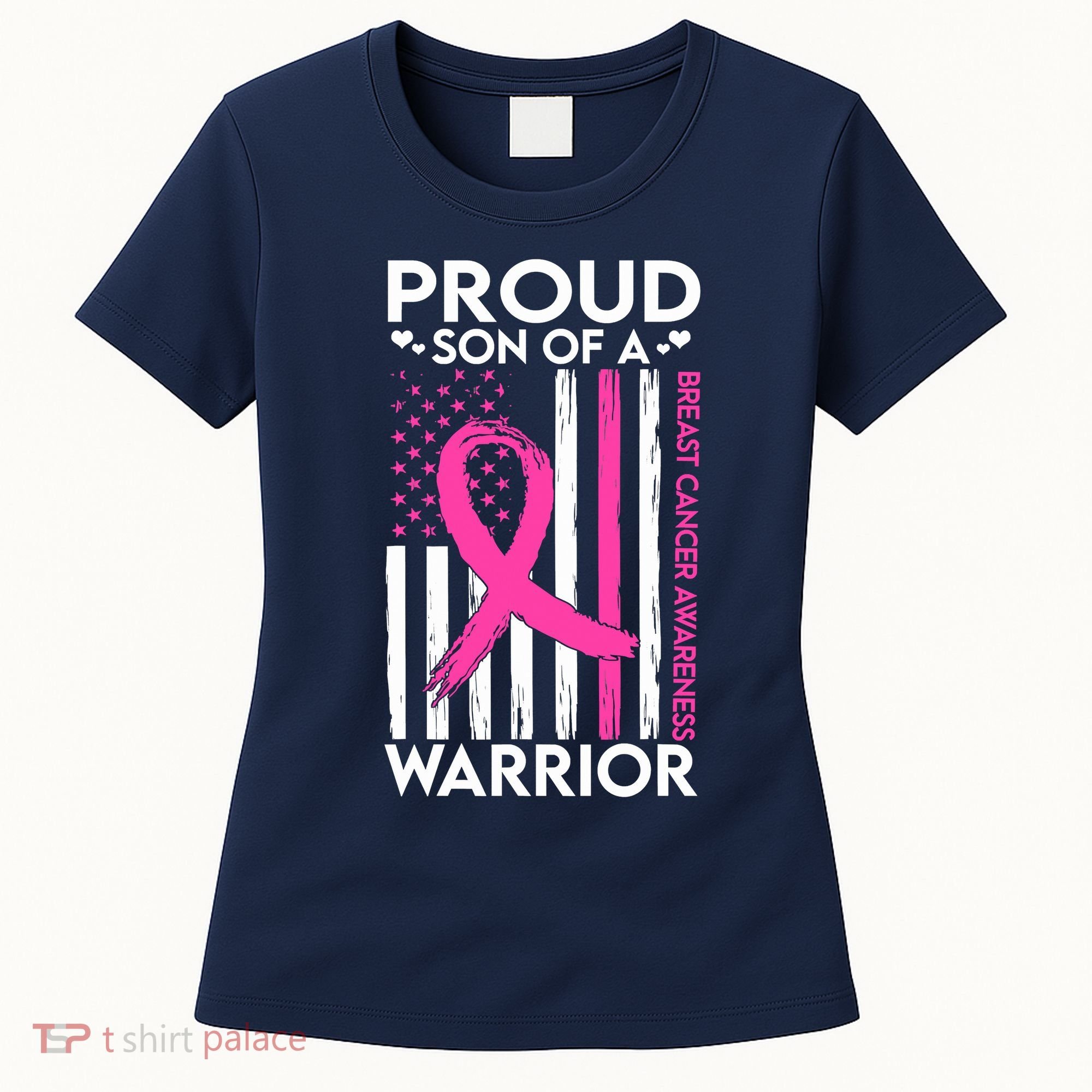 Proud Son Of A Breast Cancer Warrior Awareness Women's T-Shirt