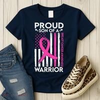 Proud Son Of A Breast Cancer Warrior Awareness Women's T-Shirt thumb 3
