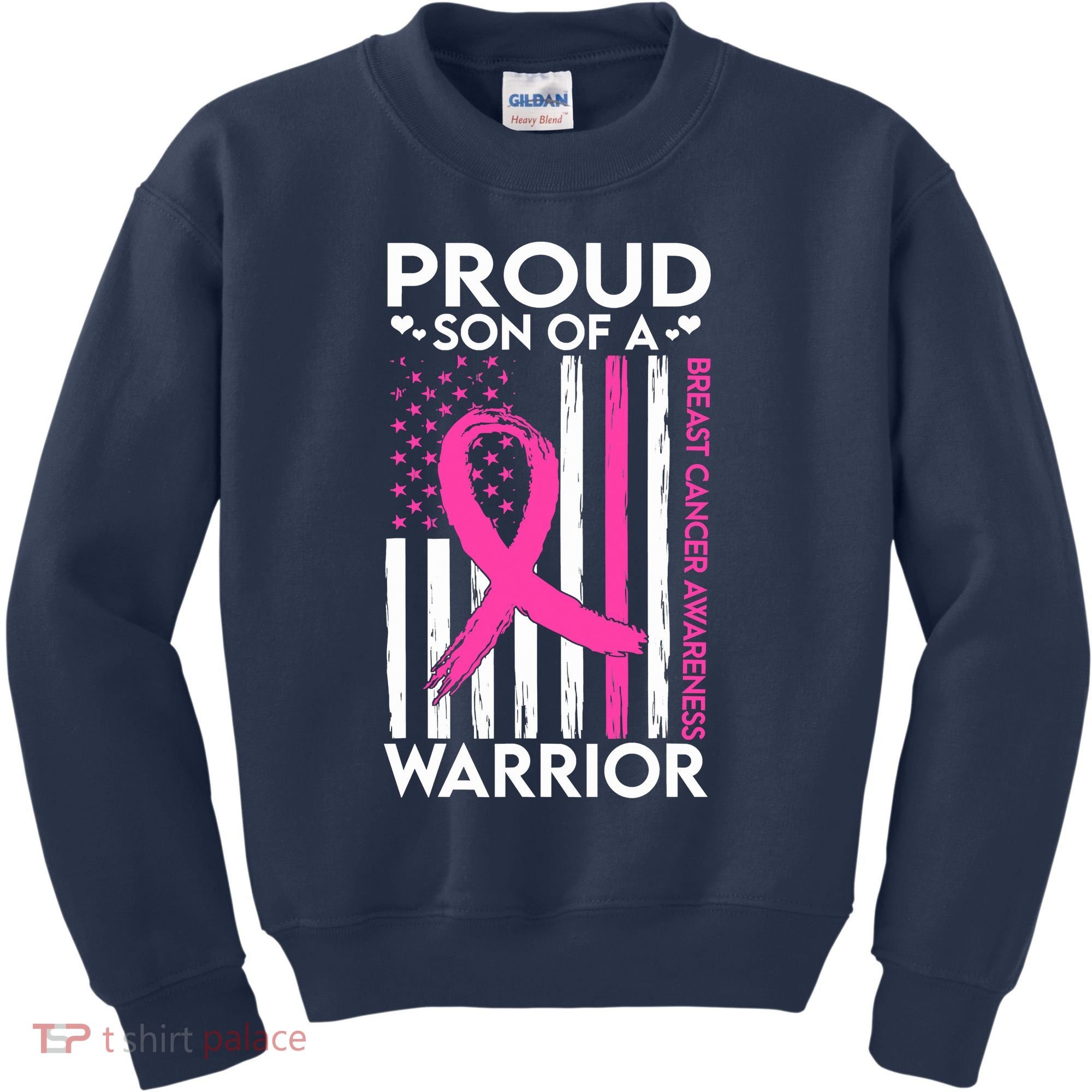Proud Son Of A Breast Cancer Warrior Awareness Kids Sweatshirt