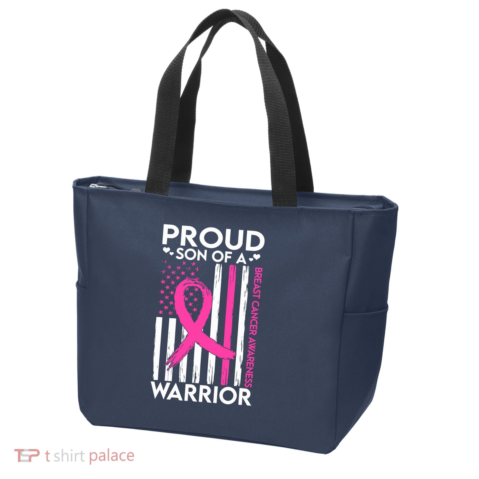 Proud Son Of A Breast Cancer Warrior Awareness Tote Bag