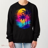 Palm Sunset Ocean Summer Beach Hawaiian Women's Sweatshirt thumb 0