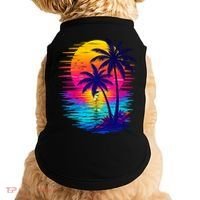 Palm Sunset Ocean Summer Beach Hawaiian Doggie Tank thumb 0