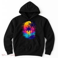 Palm Sunset Ocean Summer Beach Hawaiian Hoodie thumb 0