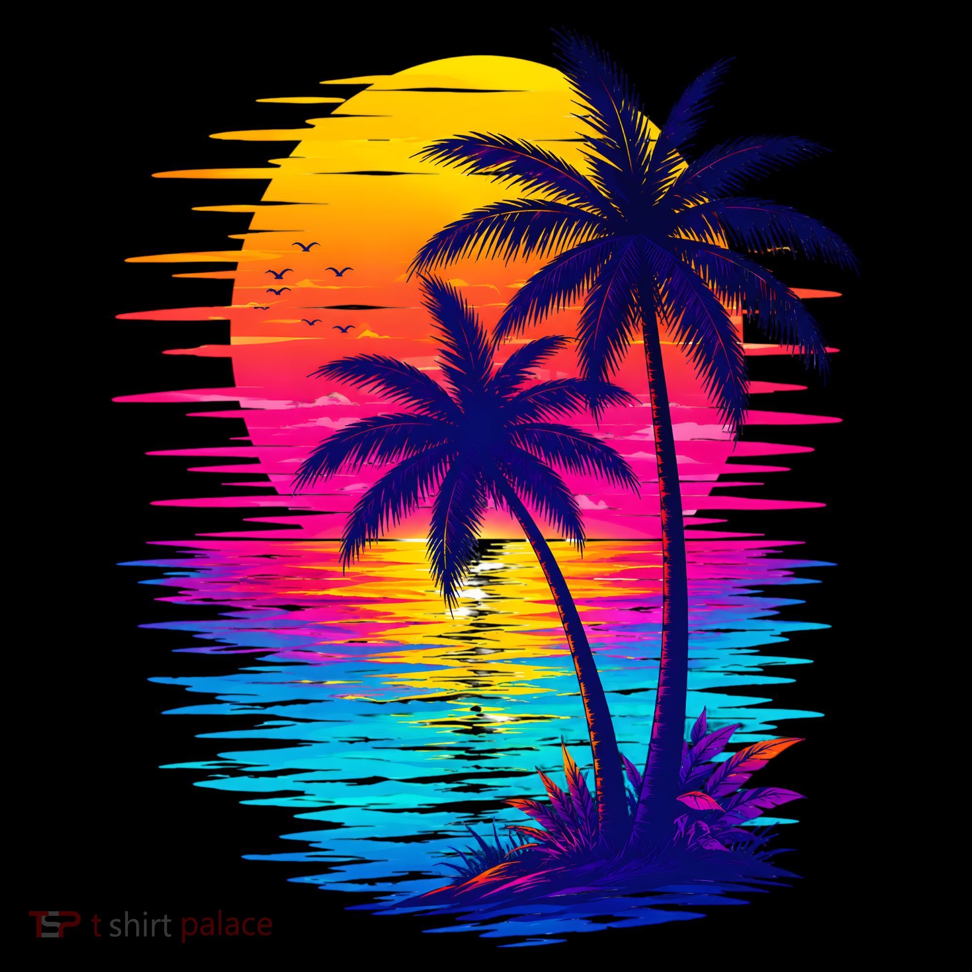 Palm Sunset Ocean Summer Beach Hawaiian Sweatshirt