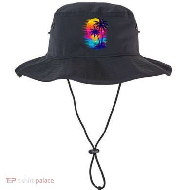 Palm Sunset Ocean Summer Beach Hawaiian Bucket Hat