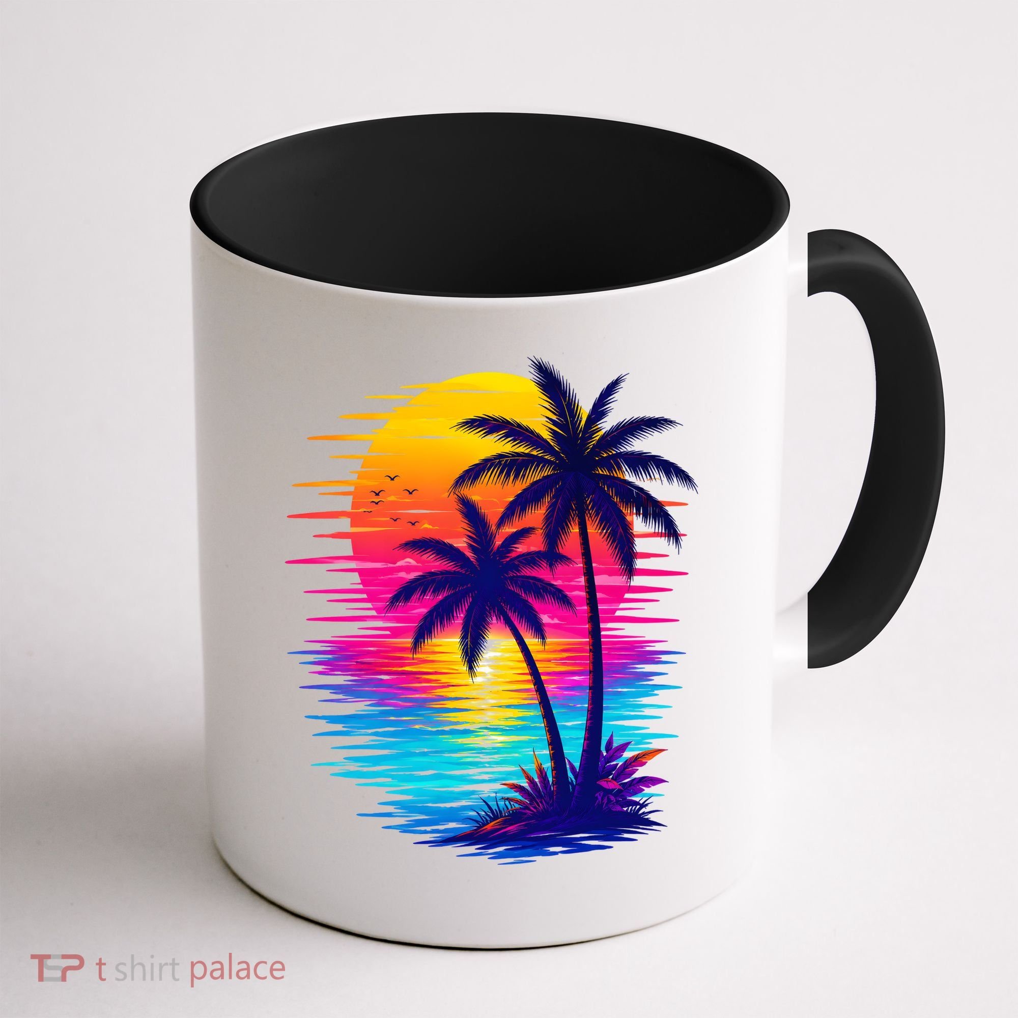 Palm Sunset Ocean Summer Beach Hawaiian Coffee Mug