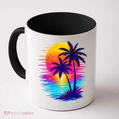 Palm Sunset Ocean Summer Beach Hawaiian Coffee Mug