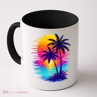 Palm Sunset Ocean Summer Beach Hawaiian Coffee Mug thumb 0