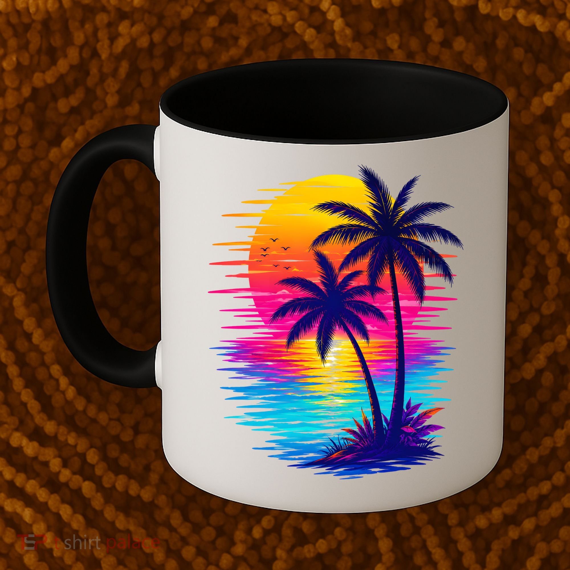 Palm Sunset Ocean Summer Beach Hawaiian Coffee Mug