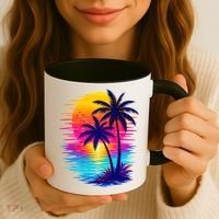 Palm Sunset Ocean Summer Beach Hawaiian Coffee Mug thumb 3