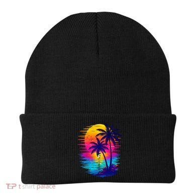 Palm Sunset Ocean Summer Beach Hawaiian Beanie