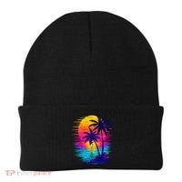 Palm Sunset Ocean Summer Beach Hawaiian Beanie thumb 0
