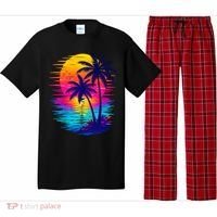 Palm Sunset Ocean Summer Beach Hawaiian Pajama Set thumb 0