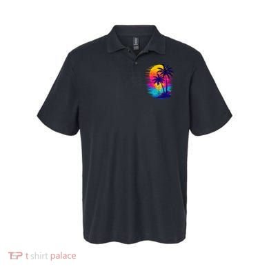 Palm Sunset Ocean Summer Beach Hawaiian Polo