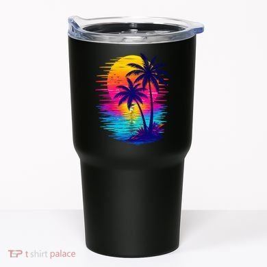 Palm Sunset Ocean Summer Beach Hawaiian Tumbler