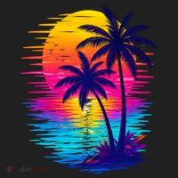 Palm Sunset Ocean Summer Beach Hawaiian Hat thumb 2
