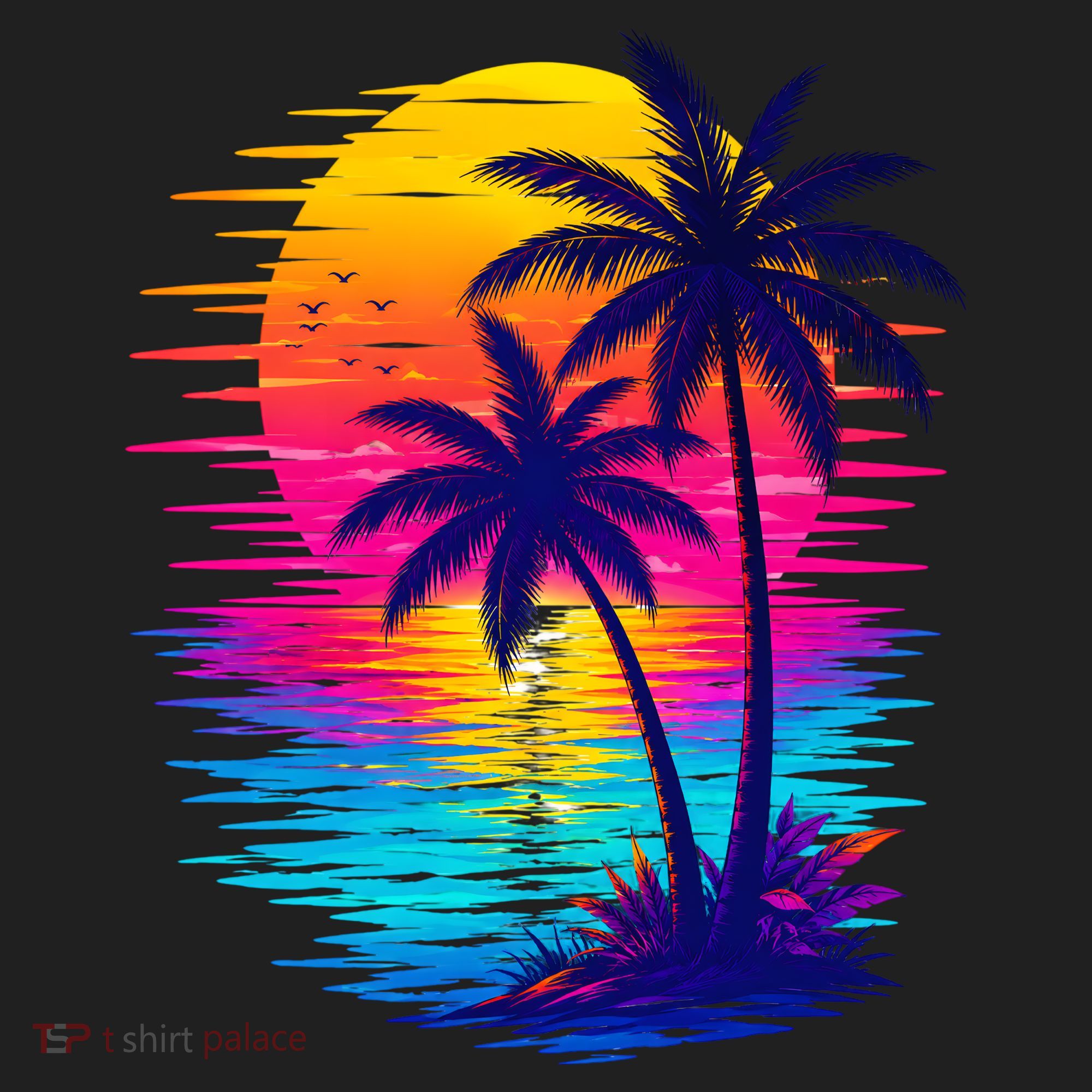 Palm Sunset Ocean Summer Beach Hawaiian Hat