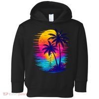 Palm Sunset Ocean Summer Beach Hawaiian Toddler Hoodie thumb 0