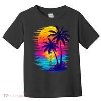 Palm Sunset Ocean Summer Beach Hawaiian Toddler T-Shirt thumb 0