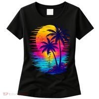 Palm Sunset Ocean Summer Beach Hawaiian Women's T-Shirt thumb 0