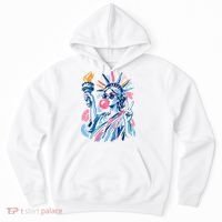 Preppy Statue Of Liberty Blowing Bubble Gum 4th Of July  Hoodie thumb 0