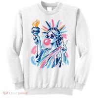 Preppy Statue Of Liberty Blowing Bubble Gum 4th Of July  Sweatshirt thumb 0