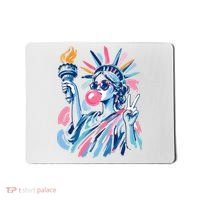Preppy Statue Of Liberty Blowing Bubble Gum 4th Of July  Mousepad thumb 0