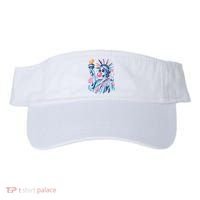 Preppy Statue Of Liberty Blowing Bubble Gum 4th Of July  Visor thumb 0