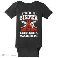 Proud Sister Of A Leukemia Warrior Sis Awareness Ribbon Baby Bodysuit thumb 0