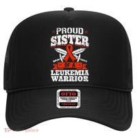 Proud Sister Of A Leukemia Warrior Sis Awareness Ribbon Hat thumb 0