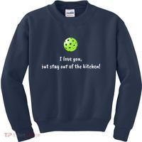 Pickleball Stay Out Of Kitchen, Pickleball Love Kids Sweatshirt thumb 0