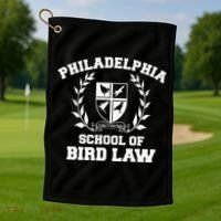 Philadelphia School Of Bird Law Golf Towel thumb 1