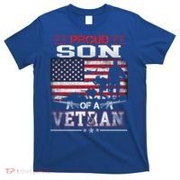 Proud Son Of A Veteran Vintage Flag Military Veterans Day Meaningful Gift T-Shirt thumb 0