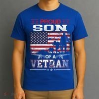 Proud Son Of A Veteran Vintage Flag Military Veterans Day Meaningful Gift T-Shirt thumb 3