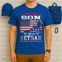 Proud Son Of A Veteran Vintage Flag Military Veterans Day Meaningful Gift T-Shirt thumb 6