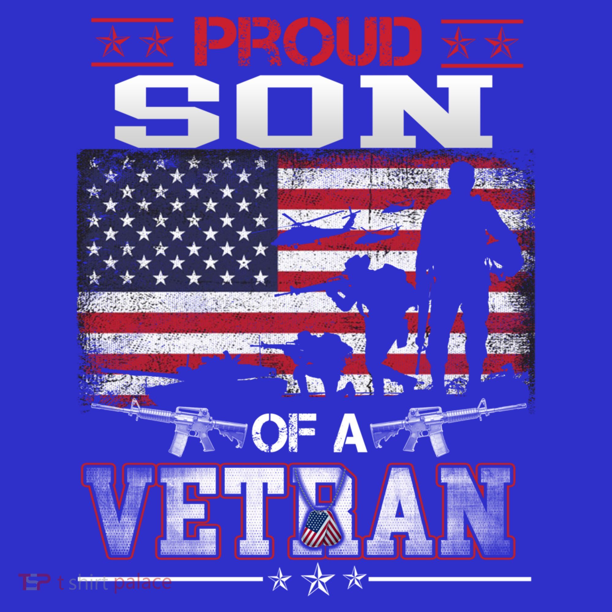 Proud Son Of A Veteran Vintage Flag Military Veterans Day Meaningful Gift T-Shirt